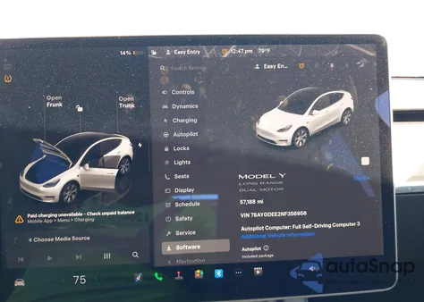 2022 Tesla Model Y Long Range Dual Motor All-Wheel Drive из США, поврежденный, VIN 7SAYGDEE2NF356956